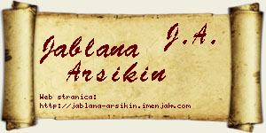 Jablana Arsikin vizit kartica